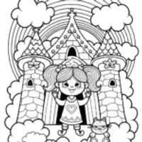 Gabby’s Magical Cloud Castle Coloring Page
