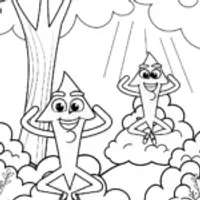 Lightning Bolt Yoga Retreat Coloring Page