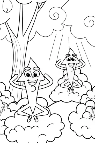 A coloring page of Lightning Bolt Yoga Retreat Coloring Page
