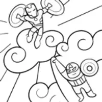 Iron Man and Captain America Coloring Page