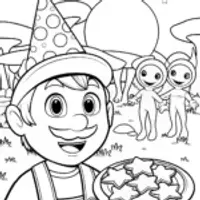 Luigi’s Cosmic Garden Party Coloring Page