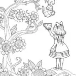 Alice in the Garden of Wonders Coloring Page