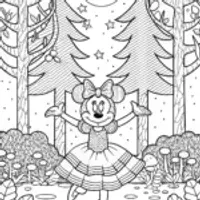 Minnie Mouse’s Magical Moonlit Dance Coloring Page