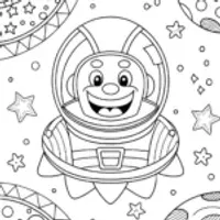 Creeper’s Cosmic Adventure Coloring Page