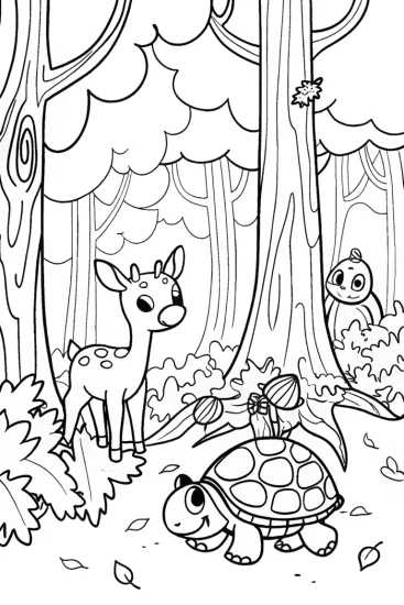 A coloring page of The Great Acorn Adventure Coloring Page