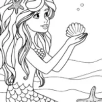 Mermaid’s Enchanted Fossil Find Coloring Page