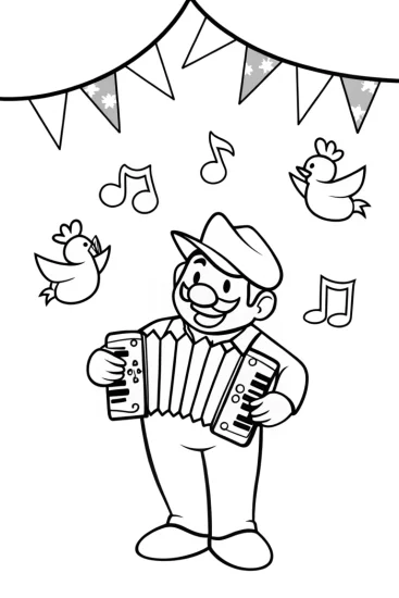 A coloring page of Luigi’s Musical Adventure Coloring Page