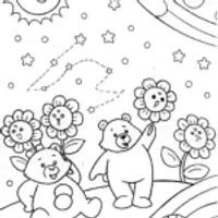 Care Bears’ Galactic Garden Party Coloring Page