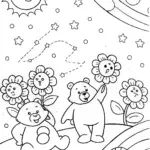 Care Bears’ Galactic Garden Party Coloring Page