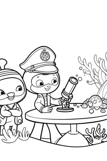 A coloring page of Octonauts Underwater Science Adventure Coloring Page