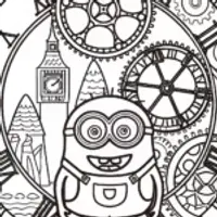 Minion’s Time Machine Adventure Coloring Page