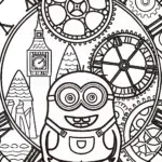 Minion’s Time Machine Adventure Coloring Page