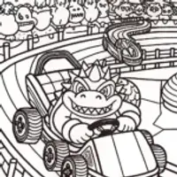 Bowser’s Wild Kart Challenge Coloring Page