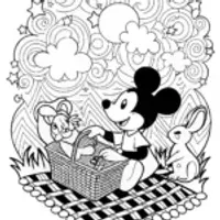 Mickey Mouse’s Starry Night Picnic Coloring Page