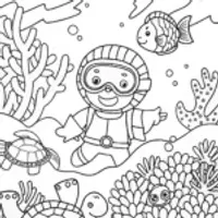 Goku’s Underwater Adventure Coloring Page