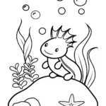 Axolotl’s Magical Mosaic Mural Coloring Page