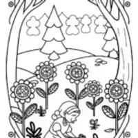 Belle’s Enchanted Garden Adventure Coloring Page