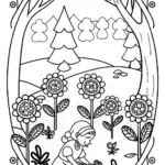 Belle’s Enchanted Garden Adventure Coloring Page