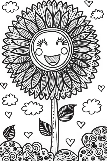 A coloring page of Blooming Wishes Coloring Page