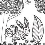 Eevee’s Magical Garden Adventure Coloring Page