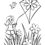 Jasmine’s Whimsical Kite Adventure Coloring Page