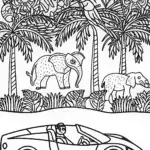 Lamborghini in a vibrant jungle race