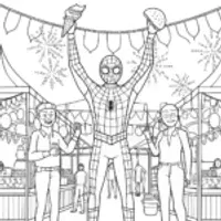 Miles Morales’ Food Fiesta Coloring Page