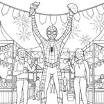 Miles Morales’ Food Fiesta Coloring Page