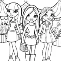 Bratz Dolls’ Magical Fashion Adventure Coloring Page