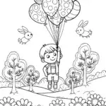 JJ and the Balloon Adventure Coloring Page