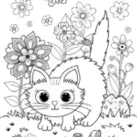 Curious Cat and Mischievous Mouse Coloring Page
