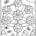 The Enchanted Floral Carousel Coloring Page