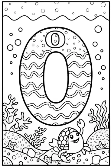 A coloring page of Adventurous Letter ‘O’ in the Ocean Coloring Page