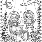 Bluey’s Underwater Treasure Hunt Coloring Page
