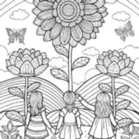 Rainbow High Adventure in a Fantasy Garden Coloring Page