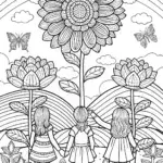 Rainbow High Adventure in a Fantasy Garden Coloring Page