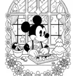 Mickey Mouse Christmas Workshop Coloring Page