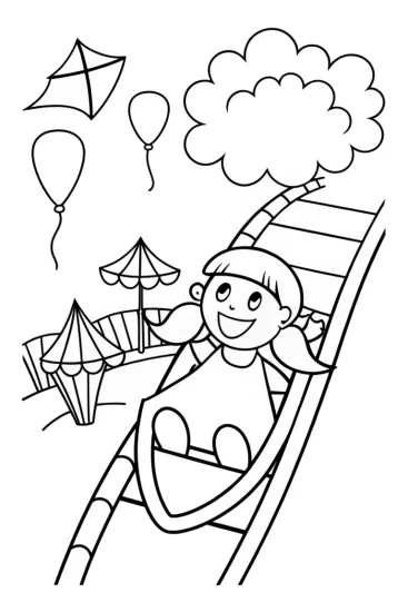 A coloring page of Gabby’s Amusement Park Adventure Coloring Page