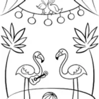 Flamingo Festival of Talents Coloring Page