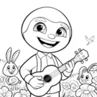 Creeper’s Musical Meadow Coloring Page