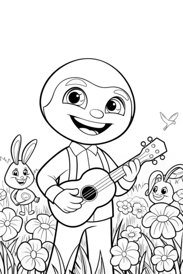 A coloring page of Creeper’s Musical Meadow Coloring Page