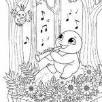Charmander’s Musical Adventure Coloring Page