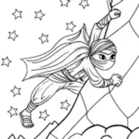 Ninja Starry Night Adventure Coloring Page
