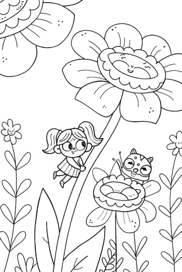 A coloring page of Gabby’s Magical Garden Rescue Coloring Page