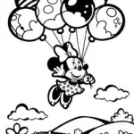 Minnie Mouse’s Dreamy Balloon Adventure Coloring Page