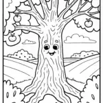 The Enchanted Autumn Orchard Coloring Page