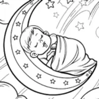 Baby’s Celestial Adventure Coloring Page