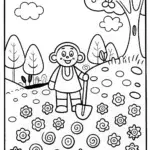 Creeper’s Forest Adventure Coloring Page