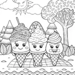 Ice Cream Adventure Coloring Page