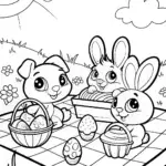 Lightning Bolt Picnic Coloring Page